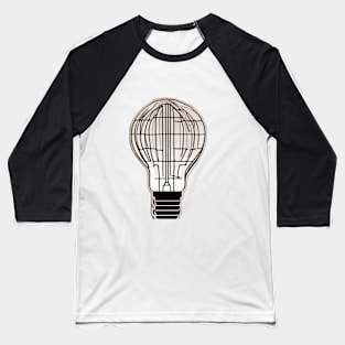 Light Bulb Terracotta Shadow Silhouette Anime Style Collection No. 420 Baseball T-Shirt